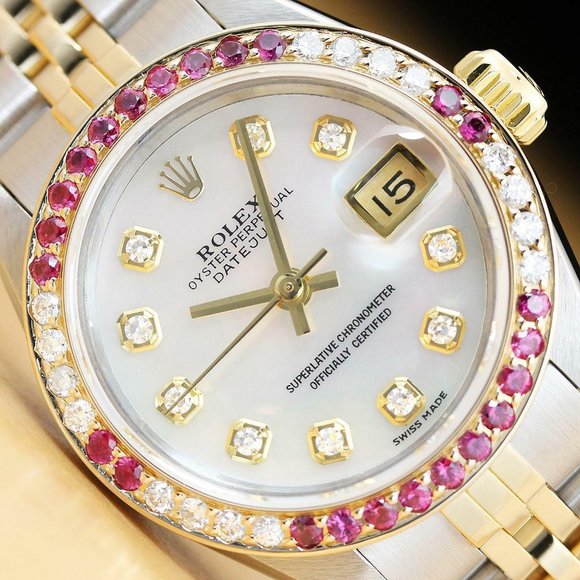 Sale! Rolex Datejust Ruby Diamond Ladies Watch - Picture 2 of 8